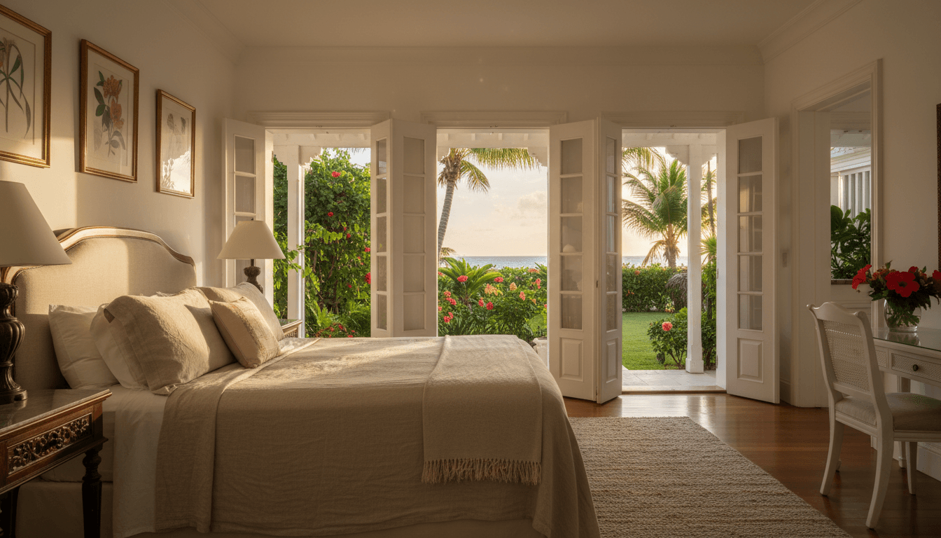 A guest room at The Mansion